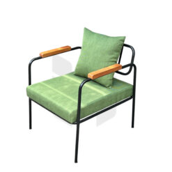 Ghế Sofa Đơn Khung Sắt Sơn Tĩnh Điện Tay Gỗ MHSF014