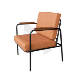 Ghế Sofa Đơn Napa Bọc Da Si Tay Viền Gỗ MHSF016