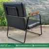 Cách vệ sinh Ghế Sofa Đơn Nệm Da Ô Vuông Tay Gỗ Khung Sắt MHSF027