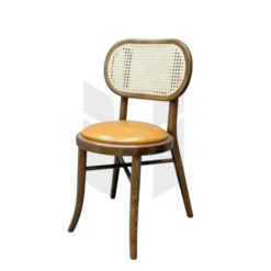 Ghế Thonet Chân Đan Chéo Bọc Da Si Gỗ Ash MH351