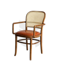 Ghế Thonet Có Tay Tựa Gỗ Bọc Nệm Da MH352