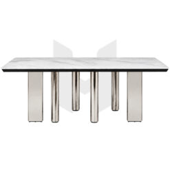 Bàn Ăn Dài Mặt Đá Chân Inox Bóng MHBA045