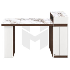 Bàn Ăn Kết Hợp Đảo Bếp Mặt Đá Tích Hợp Hộc Tủ Phụ Mở Rộng Và Ổ Cắm Âm Bàn MHBA059