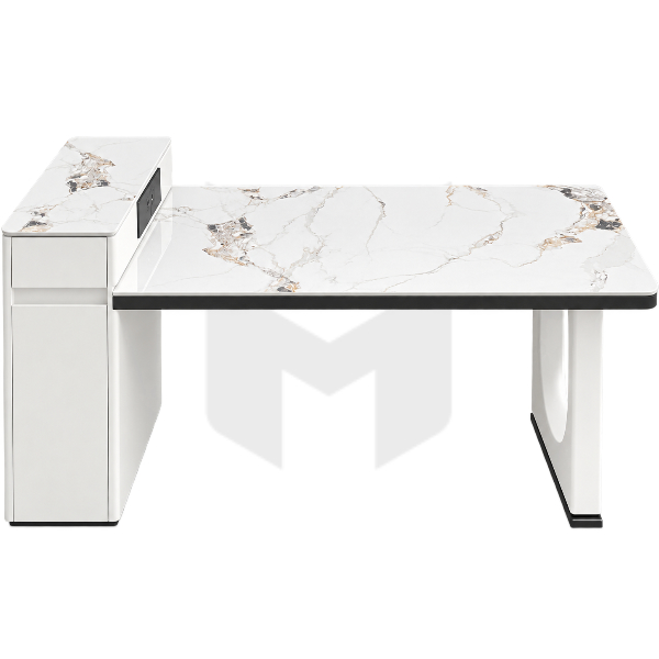 Bàn Ăn Kết Hợp Đảo Bếp Mặt Đá Tích Hợp Tủ Phụ Dáng Chữ L MHBA071