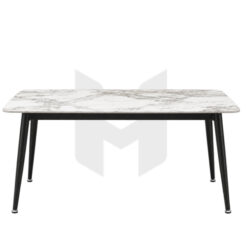 Bàn Ăn Mặt Đá Bo Góc Chân Sắt Ống Côn MHBA055