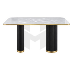 Bàn Ăn Mặt Đá Ceramic Chân Nan Sóng MHBA075