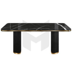 Bàn Ăn Mặt Đá Chân Trụ Đôi Phủ Nan MHBA076