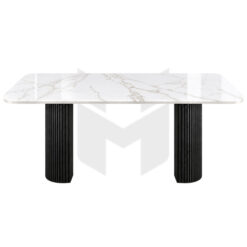 Bàn Ăn Mặt Đá Vát Thuyền Chân Lam Sóng Bán Nguyệt MHBA077