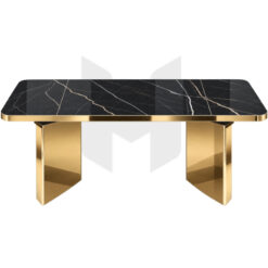 Bàn Ăn Mở Rộng Xếp Gọn Mặt Đá Chân Mạ Vàng MHBA013