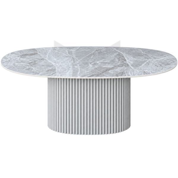 Bàn Ăn Oval Chân Trụ Nan Sọc MHBA011