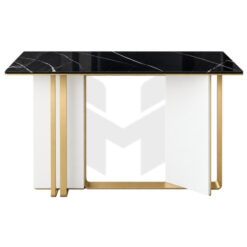 Bàn Console Trang Trí Mặt Đá Chân Sắt Phối Khung Mạ MHBA062