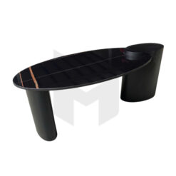 Bàn Trà Hình Oval Mặt Đá Chân Trụ MHB077