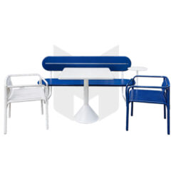 Bộ Bàn Ghế Băng Sân Vườn Khung Sắt Tích Hợp MHBBG076