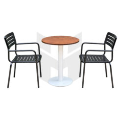 Bộ Bàn Ghế Cafe Sắt Sơn Tĩnh Điện Mặt Gỗ MHBBG014