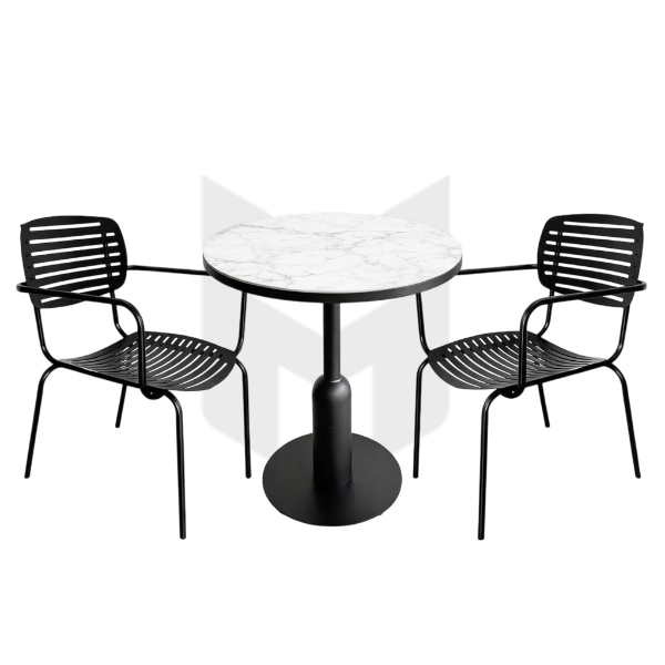 Bộ Bàn Ghế Cafe Sắt Tấm Đương Đại Mặt Đá Vân Mây MHBBG051