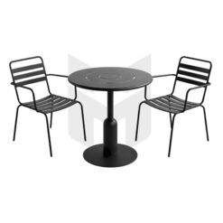 Bộ Bàn Ghế Cafe Sắt Tấm Ngang MHBBG053