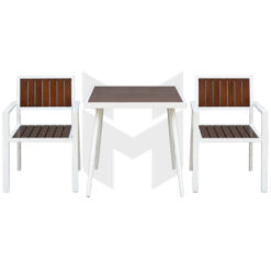 Bộ Bàn Ghế Sân Vườn Khung Sắt Mặt Gỗ Nan MHBBG020