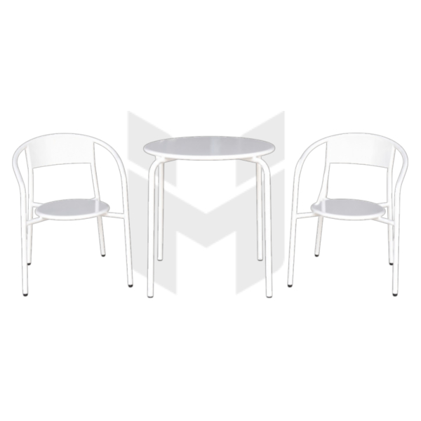 Bộ Bàn Ghế Sắt Tựa Cong Có Tay Vịn MHBBG024