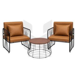 Bộ Bàn Ghế Sofa Đơn Khung Sắt Đan Lưới Nón Cụt MHBBG035