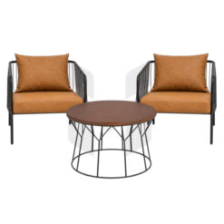 Bộ Bàn Ghế Sofa Nan Sắt Đơn Phối Bàn Trà Đôi Chân Đan MHBBG038