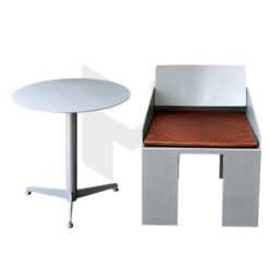 Bộ Bàn Tròn Chân 3 Nhánh Kèm Ghế Armchair Khối Sắt MHBBG091
