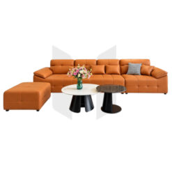 Bộ Sofa Băng 4 Chỗ Bọc Da Chia Múi Kèm Đôn Rời MHBSF016