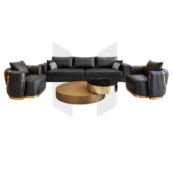 Bộ Sofa Băng Da Cao Cấp Phối Khung Inox Mạ Vàng MHBSF020