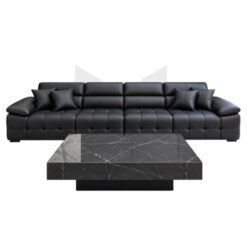 Bộ Sofa Băng Siêu Lớn 4 Chỗ Bọc Da Chia Múi MHBSF014