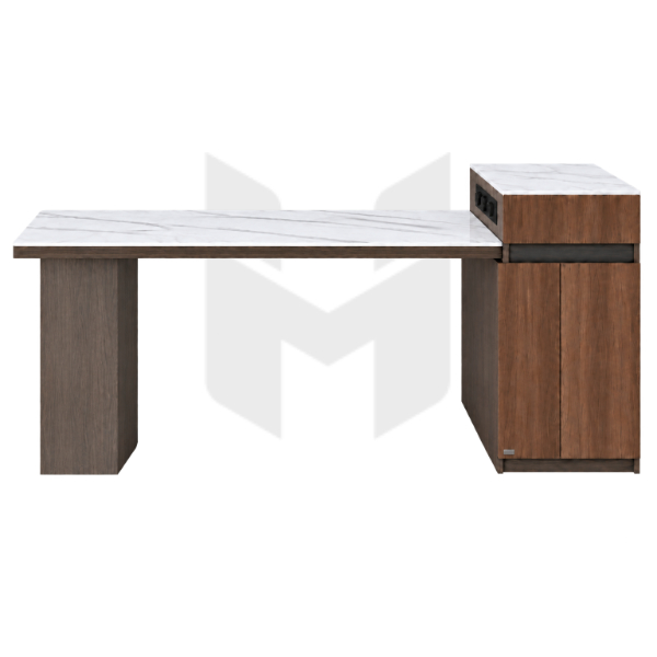 Đảo Bếp Bàn Ăn Mặt Đá Tích Hợp Tủ Phụ Kết Hợp Ổ Cắm Âm Bàn MHBA052
