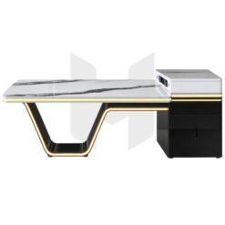 Đảo Bếp Bàn Ăn Mặt Đá Tích Hợp Tủ Phụ Và Hệ Thống LED MHBA044