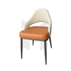Ghế Ăn Bọc Da PU Tựa Cánh Cung Ôm Hông Chân Sắt Vuốt Côn MH566