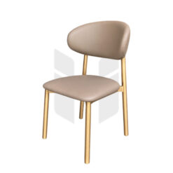 Ghế Ăn Bọc Da Tựa Tròn Lưng Rời Chân Sắt Mạ Vàng MH550