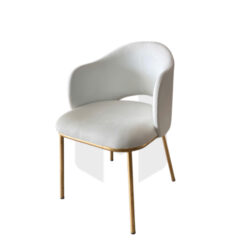 Ghế Ăn Bọc Nỉ Tựa Lưng Khoét Cánh Cung Chân Sắt Mạ Vàng Luxury MH542