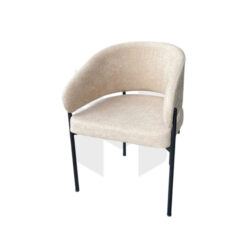 Ghế Ăn Bọc Vải Nỉ Dáng Tay Vịn Thoải Chân Sắt Sơn Tĩnh Điện MH554