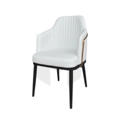 Ghế Ăn Dáng Armchair Bọc Da Viền Inox Mạ MH499