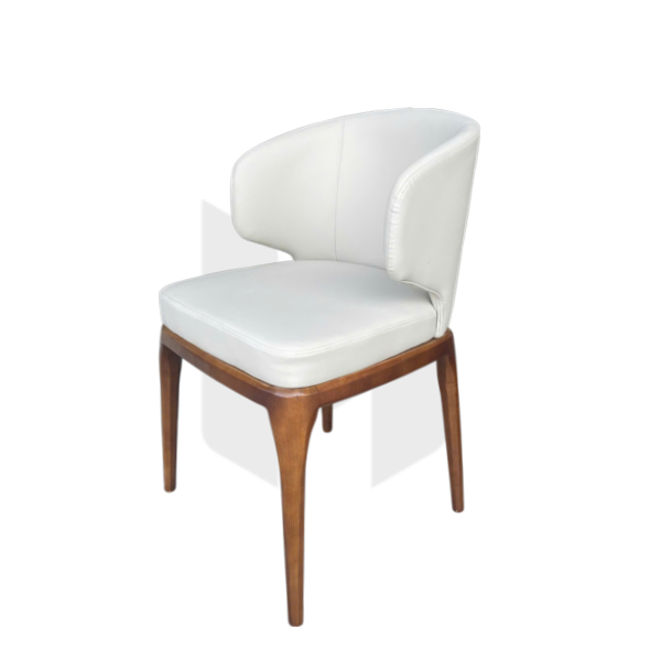 Ghế Ăn Luxury Dáng Ôm Bọc Da Chân Gỗ MH455