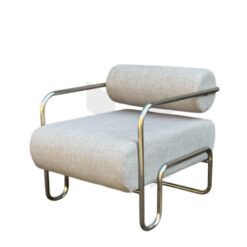 Ghế Armchair Nỉ Tựa Tròn Chân Inox MH438