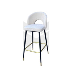 Ghế Bar Chân Sắt Tựa Khuyết Bọc Vải Xước MH469