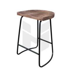 Ghế Bar Mặt Gỗ Lõm Chân Sắt Tối Giản MH461