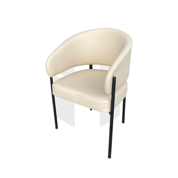Ghế Sắt Bọc Da Dáng Vành Rộng Chân Sắt Sơn Tĩnh Điện MH498