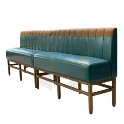 Ghế Sofa Băng Dài Nệm Da Tựa Lưng Rút Sọc Khung Gỗ MHSF196