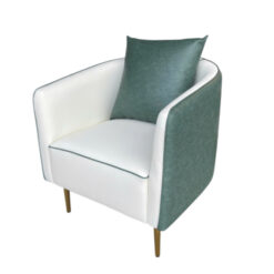 Ghế Sofa Đơn Bo Cong Kèm Gối Tựa Chân Sắt MHSF205