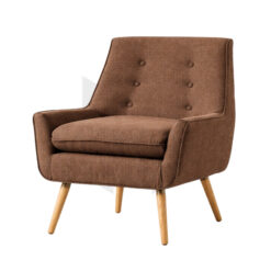 Ghế Sofa Đơn Bọc Vải Lưng Chần Nút Chân Gỗ MHSF104