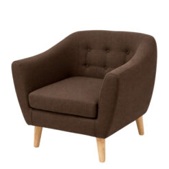 Ghế Sofa Đơn Bọc Vải Tay Cong Chân Gỗ MHSF112