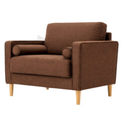Ghế Sofa Đơn Bọc Vải Tay Vuông Kèm Gối Ống MHSF149