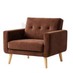 Ghế Sofa Đơn Chân Gỗ Nệm Bọc Vải MHSF117