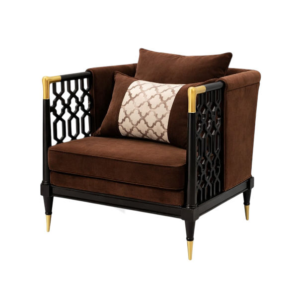 Ghế Sofa Đơn CHAWOO Gỗ Ash Nệm Bọc Vải Nỉ MHSF120