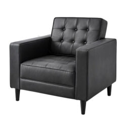 Ghế Sofa Đơn Da Chần Nút Tay Vuông Hiện Đại MHSF156
