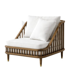 Ghế Sofa Đơn KBH Nan Gỗ Nệm Da MHSF129