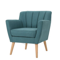 Ghế Sofa Đơn Vải Tựa Rãnh Dọc Chân Gỗ MHSF111